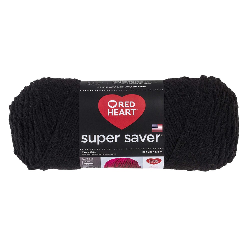 Red Heart Super Saver Economy Yarn, Black