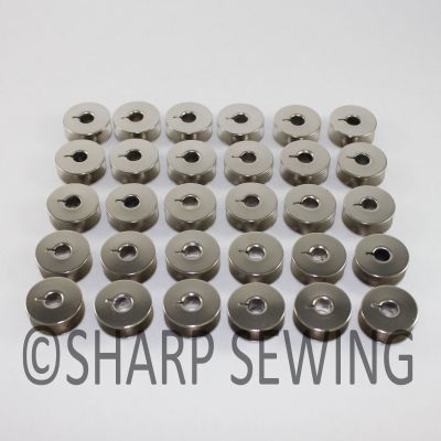 L SIZE STEEL SEWING MACHINE BOBBINS 30PK - BERNINA BROTHER CONSEW JUKI #55623S