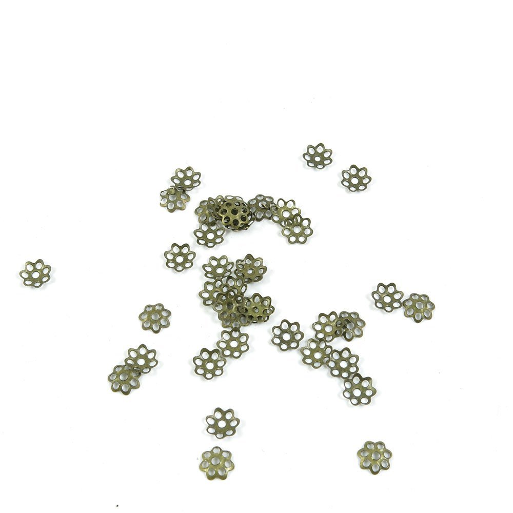 28530 PCS Jewelry Making Charms Findings Supply Supplies Crafting Lots Bulk Wholesale Antique Bronze Tone Plated P6NS5 Flower Spacer Beads 6mm