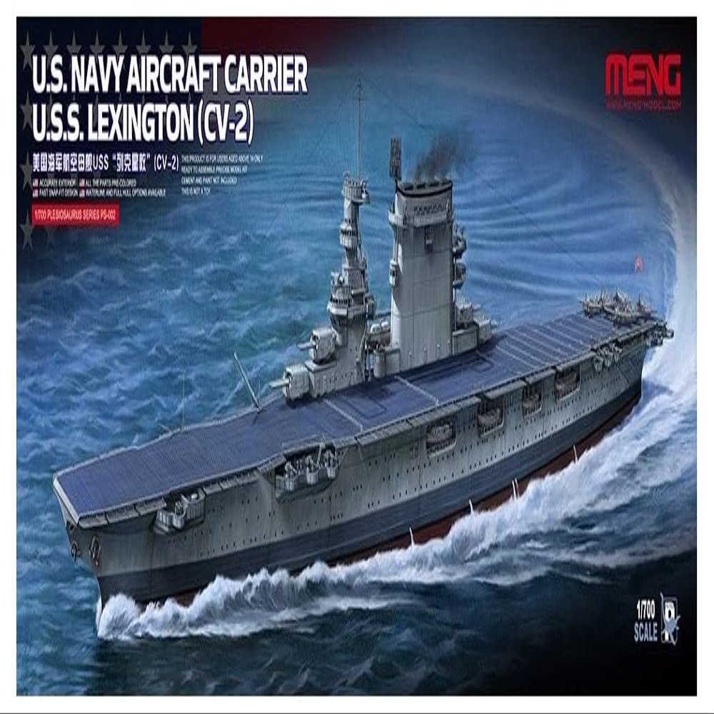 MENG PS-002 USS Lexington Cv-2 Aircraft Carrier Model Set, 1:700 Scale