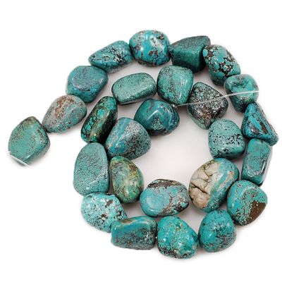 01 Blue Hubei Turquoise Nugget 12x12x13mm-16x12x10mm for Necklace Gemstone Loose Beads 15"