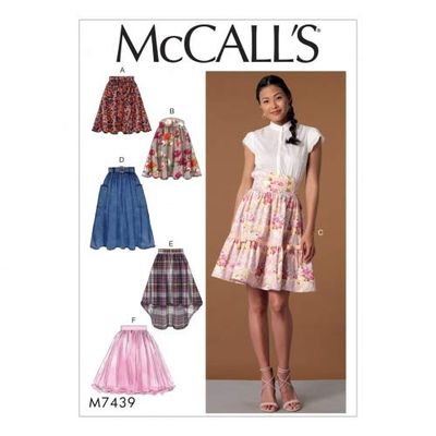 McCall's Ladies Easy Sewing Pattern 7439 Gathered & Flared Skirts with Belt