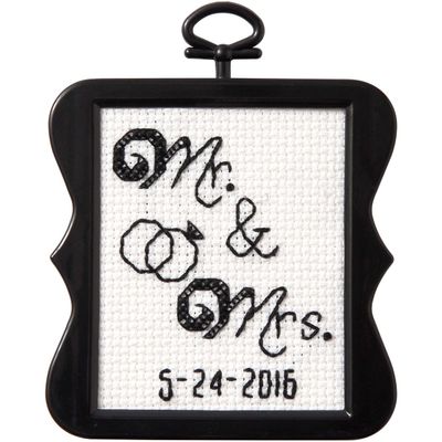 Beginner Minis Mr. & Mrs. Counted Cross Stitch Kit-3"X3" 14 Count