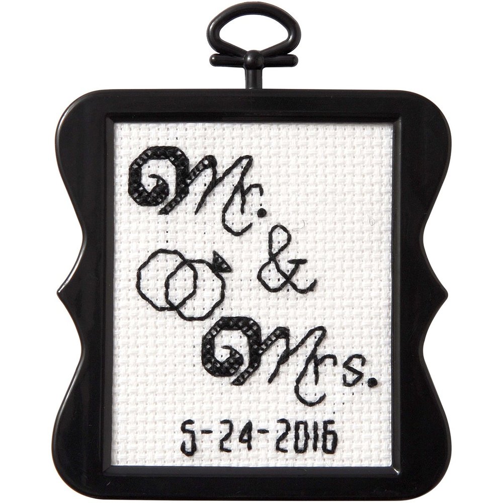 Beginner Minis Mr. & Mrs. Counted Cross Stitch Kit-3"X3" 14 Count
