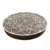 Wooden Printing Block Floral Round Hand Carved Textile Art Printer Stamp Pb view 3