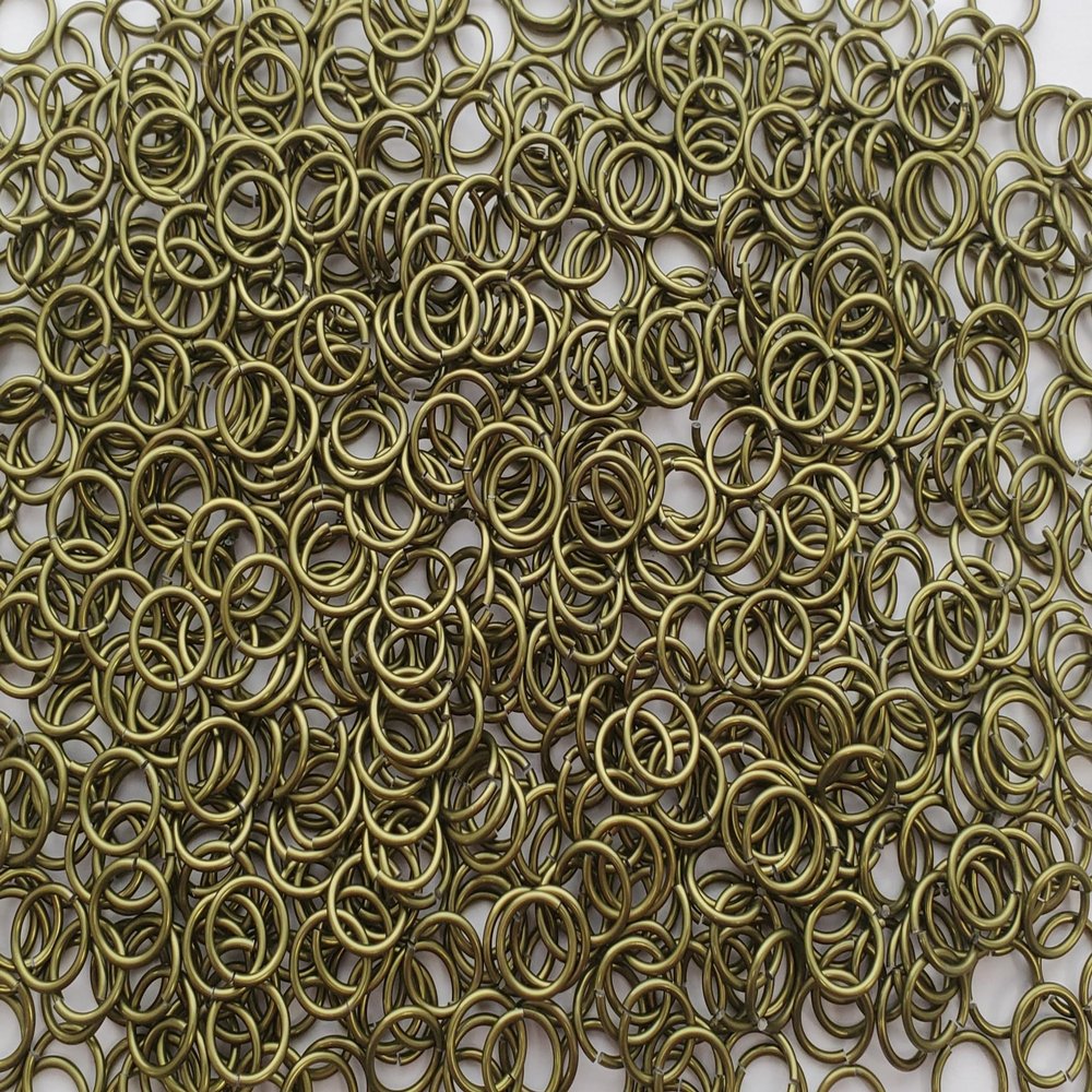 1/2 Pound OD Green Anodized Aluminum Jump Rings 16G 3/8" ID (1150 Rings!)