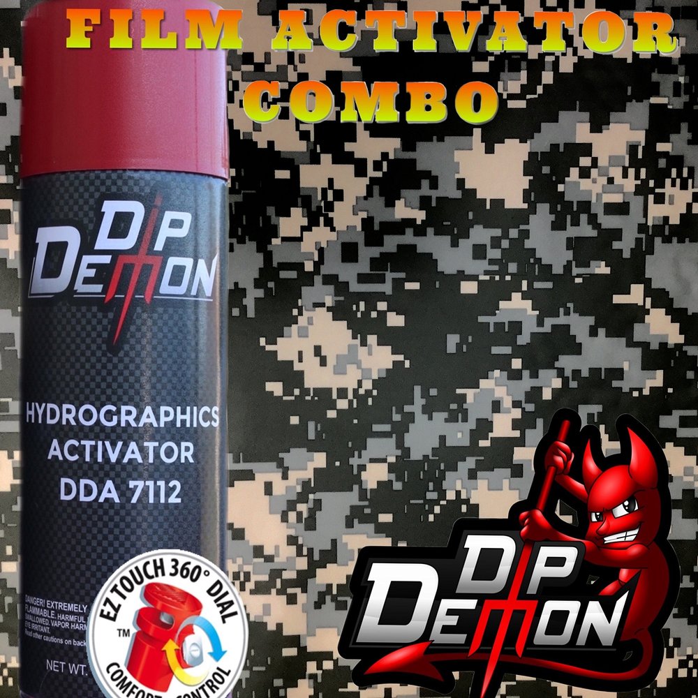 Combo Kit Mini Digital Green Camo Transparent Hydrographic Water Transfer Film Activator Combo Kit Hydro Dipping Dip Demon
