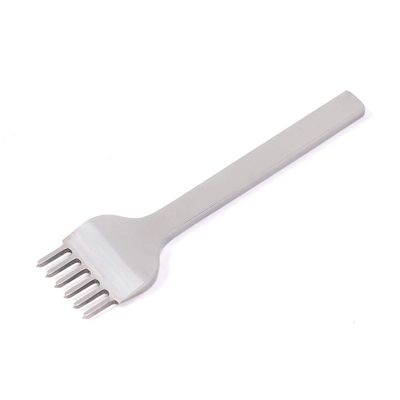 WUTA Sharp Leather Diamond Chisel Complete Polished Prongs Pricking iron Leather Hole Punch Stitching Tools (3.0mm-6 Teeth)