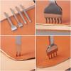 WUTA Sharp Leather Diamond Chisel Complete Polished Prongs Pricking iron Leather Hole Punch Stitching Tools (3.0mm-6 Teeth) view 4