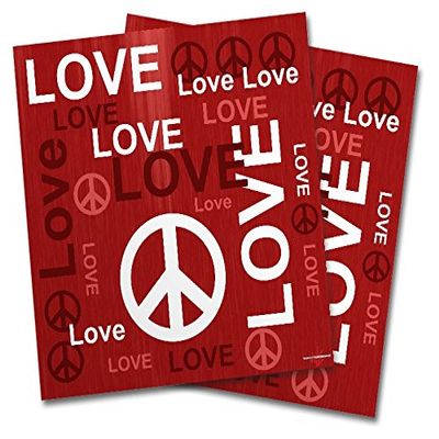 WraptorSkinz Vinyl Craft Cutter Designer 12x12 Sheets Love and Peace Red - 2 Pack