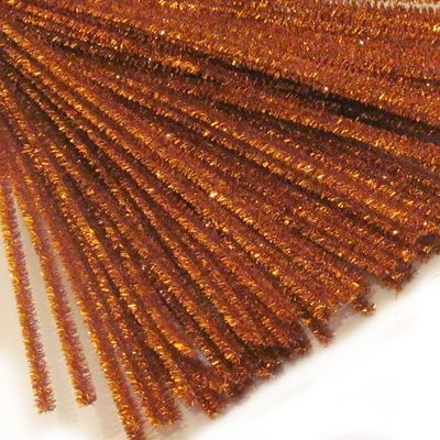 The Crafts Outlet Chenille Sparkly Stems, Pipe Cleaner, 12-in (30-cm), 10-pc, Copper