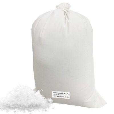 Dream Solutions USA Bulk Goose Down Filling (3/4 lb.) 700 Fill Power 100% Natural White, No Feathers Fill Comforters, Pillows, Jackets and More Ultra-Plush Hungarian Softness Brand