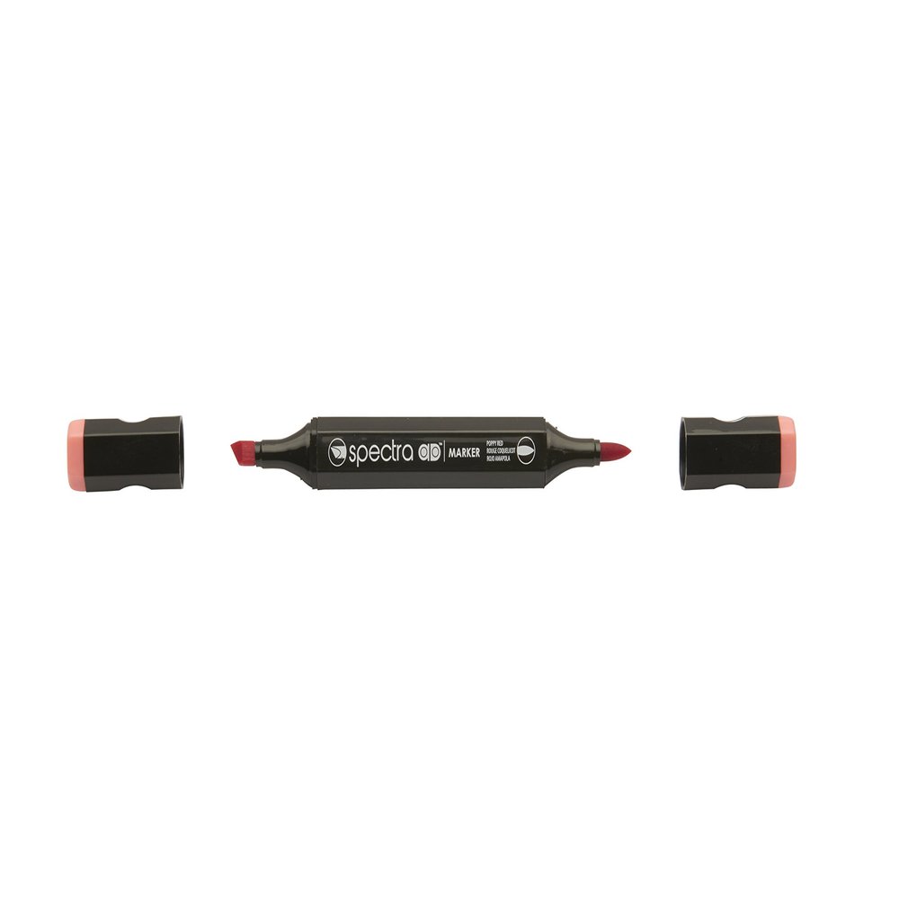 AD Marker Chartpak Spectra, Tri-Nib and Brush Dual-Tip, Poppy Red, 1 Each (S019AD)