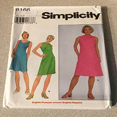 Simplicity 8166 Sewing Pattern, Misses' Dress, Size U (16,18,20)