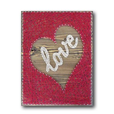 String of the Art Love Heart String Art Kit, American Made Crafting Supplies, DIY Craft Kit for Adults, Beginner to Advanced Crafters
