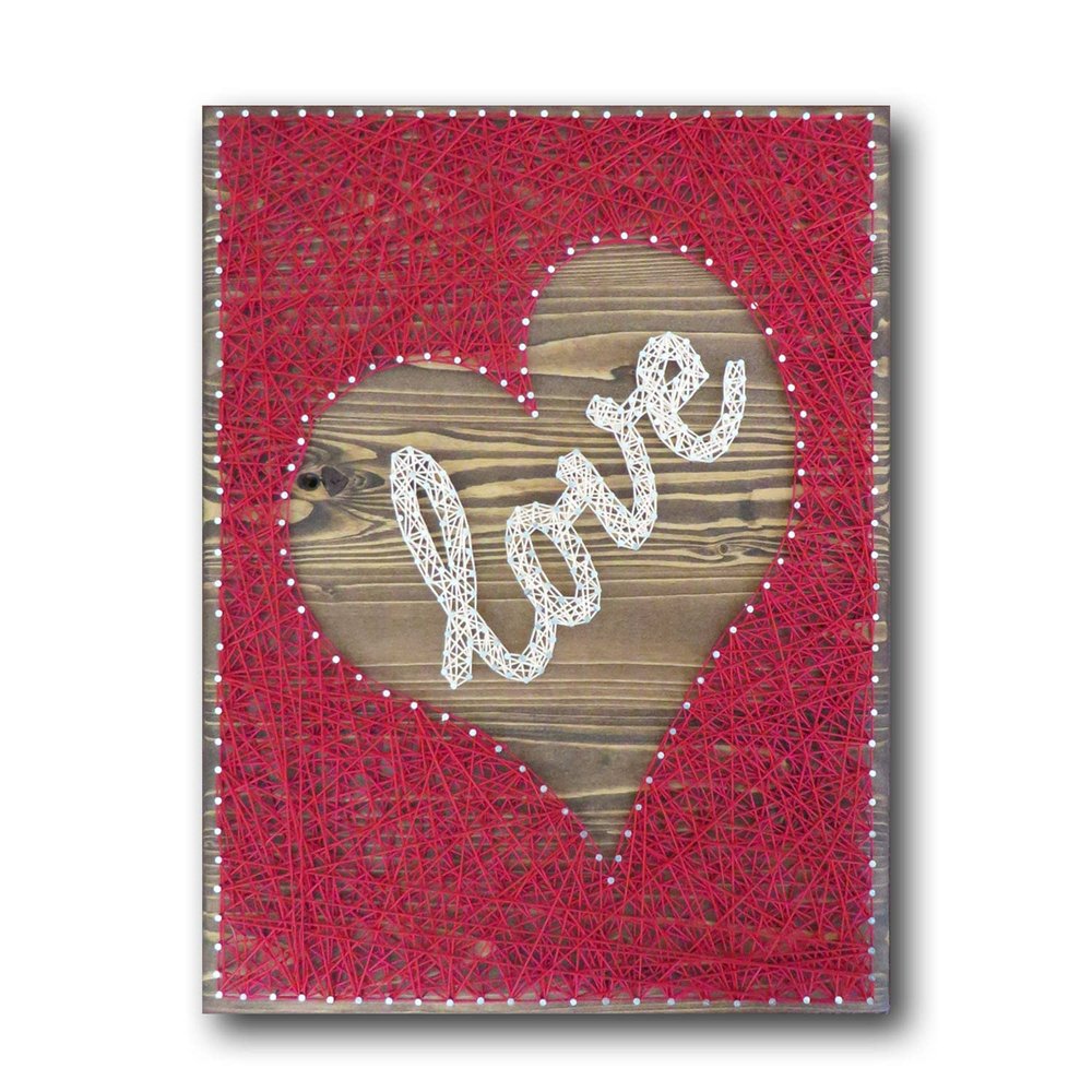 String of the Art Love Heart String Art Kit, American Made Crafting Supplies, DIY Craft Kit for Adults, Beginner to Advanced Crafters