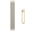 ChiaoGoo Knitting Needles Red DPN Double Pointed 6 inch (15cm) (Set of 5) Stainless Steel Size US 4 (3.5mm) 6006-4 with Stitch Holder view 1