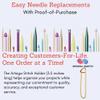 ChiaoGoo Knitting Needles Red DPN Double Pointed 6 inch (15cm) (Set of 5) Stainless Steel Size US 4 (3.5mm) 6006-4 with Stitch Holder view 3