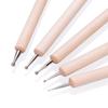 COMIART 5-Piece Dual-Ended Ball Stylus Tool Set - Wooden Handle with Stainless Steel Tips for Clay Sculpting, Embossing, Nail Art, Mandala Rock Painting & Pattern Tracing view 2