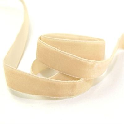 16mm Berisford Velvet Ribbon Mini Roll 5m 9602 Blonde - per 5 metre roll