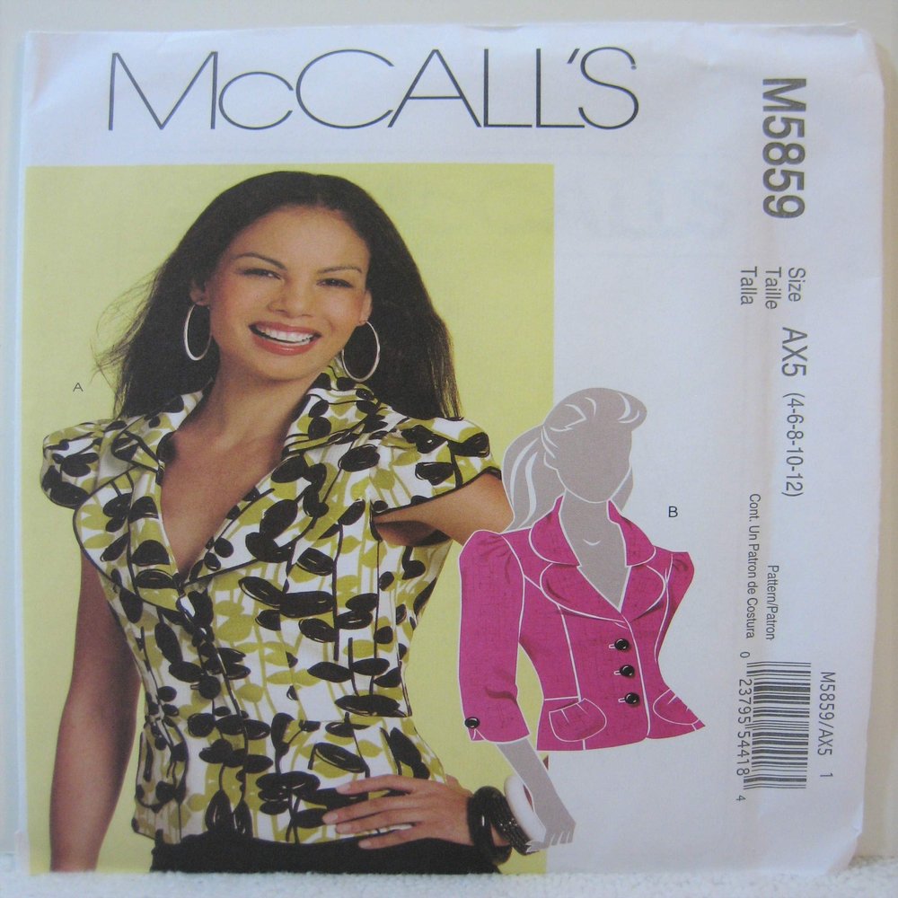 McCall's Pattern M5859 Misses'/Miss Petite Lined, Close-fitting Jackets Size AX5 (4-6-8-10-12)