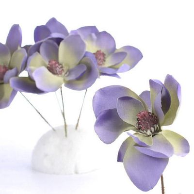 Factory Direct Craft Package of 12 Variegated Small Artificial Magnolia Picks for Corsages, Bouquet, Floral Arrangements