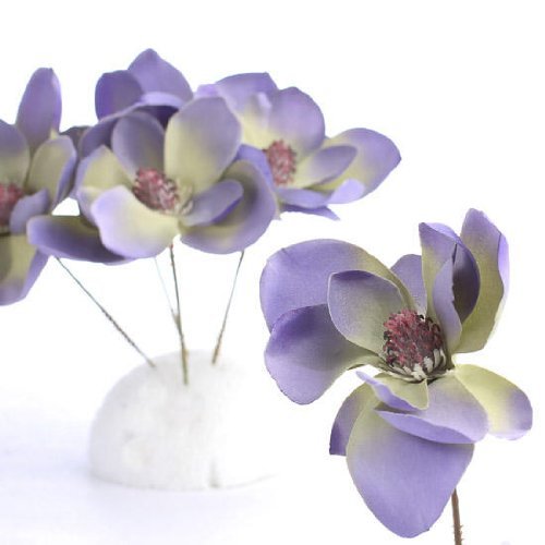 Factory Direct Craft Package of 12 Variegated Small Artificial Magnolia Picks for Corsages, Bouquet, Floral Arrangements