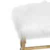 Deco 79 Metal Home Bench Entryway Bench with White Faux Fur Top, 42" x 17" x 20", Gold view 4