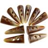 10 x Large Horn Imitation Tooth Toggle Buttons Compatible with Coat Jacket Blazer Cream bone view 1