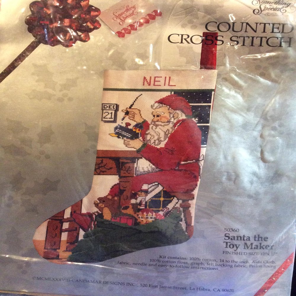 Christmas Stocking Counted Cross Stitch Kit - Santa the Toy Maker 12" x 17"