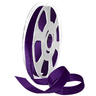 Morex Ribbon Nylon, 5/8 inch by 11 Yards, Royal Purple, Item 01215/10-634 Nylvalour Velvet Ribbon 5/8" by 11 yd