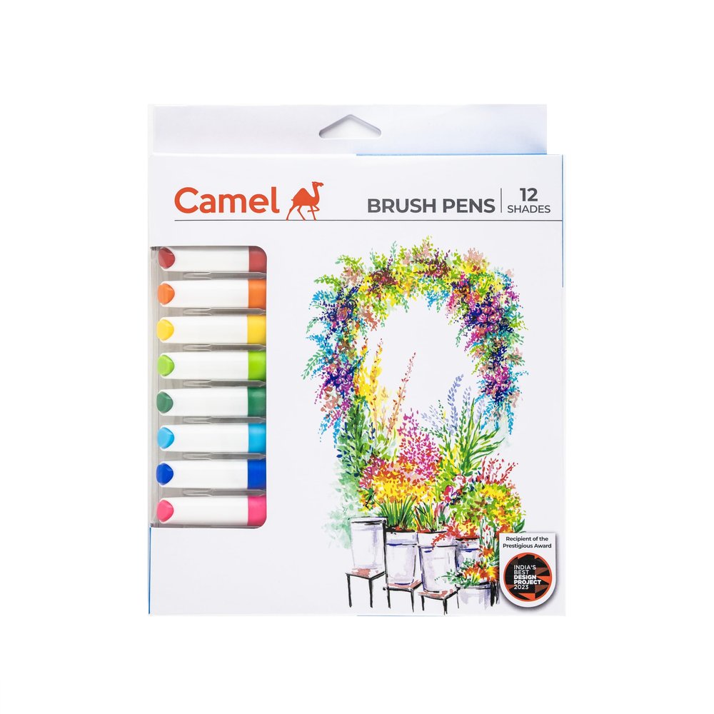 Camlin Kokuyo Brush Pen, 12 Shades (Multicolor)