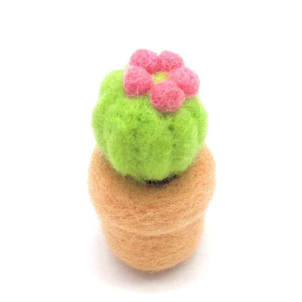 Artec360 Needle Felting Kit Wool cactus Felting Supplies Succulent Plants Felt Kits Original Pure Wool DIY Raw Material Package Small Flowerpot Decorations Potted Plant (Echinopsis tubiflora-C)
