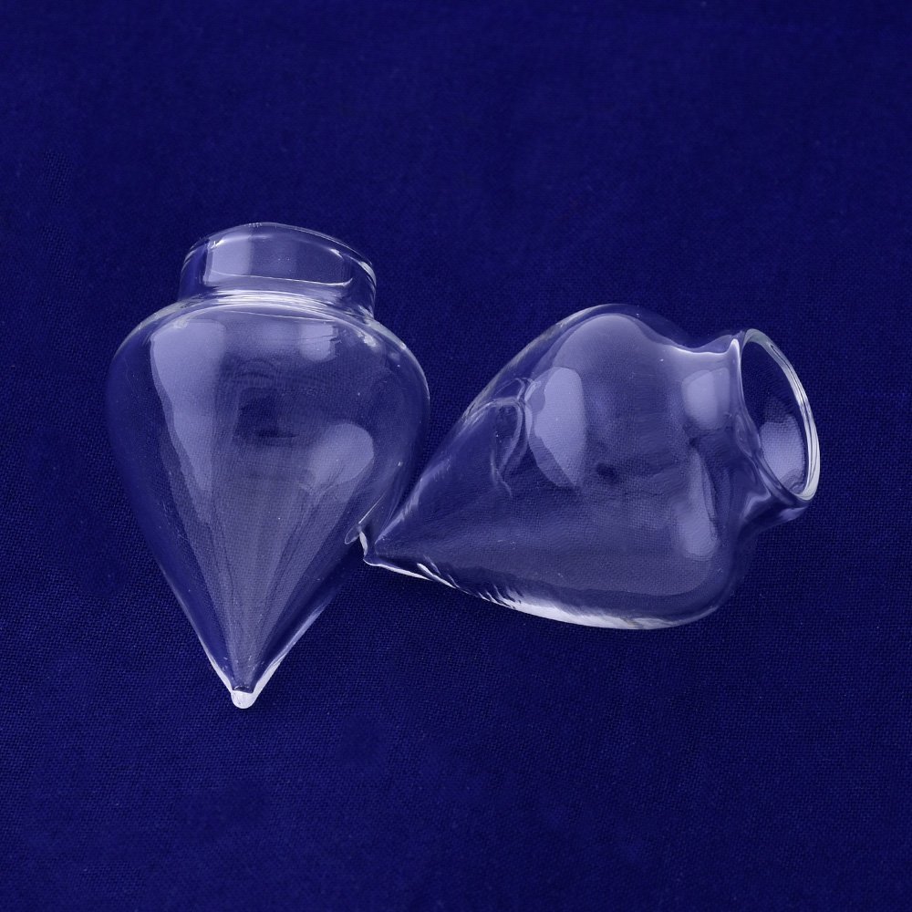 10pcs Water droplets Shape White Clear glass for jewelry Pendant wishing Bottles,15x37mm