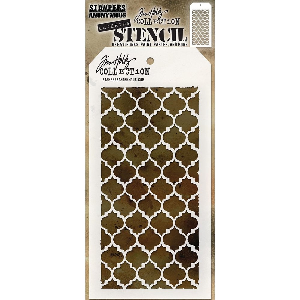 Stampers Anonymous THS074 Tim Holtz Layered Stencil 4.125"X8.5"-Trellis