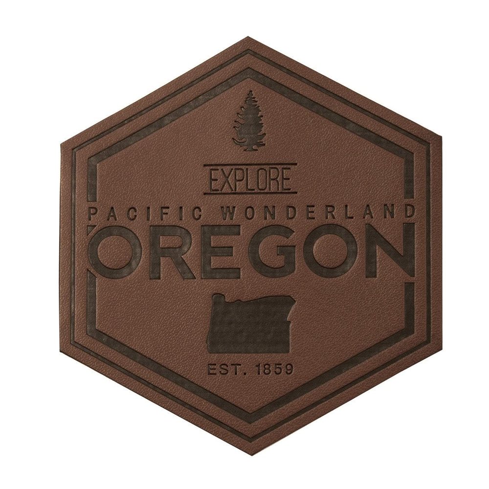 Little Bay Root Explore Pacific Wonderland Oregon | PU Leather Patch | 3" x 3" | Sew on Style
