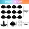 BESTCYC 1 Box(50PCS) 19.5mm Black Plastic D-Type Animal Safety Nose with Washers for Bear, Doll, Puppet, Plush Animal and Craft view 2
