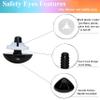 BESTCYC 1 Box(50PCS) 19.5mm Black Plastic D-Type Animal Safety Nose with Washers for Bear, Doll, Puppet, Plush Animal and Craft view 3