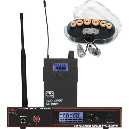 Galaxy Audio AS-1106D Anyspot Wireless Personal Monitor with Single Driver Ear Buds & Case