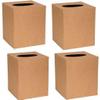 4 Paper Mache Tissue Box Covers Blank Kraft Cube Covers for DIY Decorating view 1