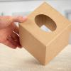 4 Paper Mache Tissue Box Covers Blank Kraft Cube Covers for DIY Decorating view 2