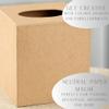 4 Paper Mache Tissue Box Covers Blank Kraft Cube Covers for DIY Decorating view 3