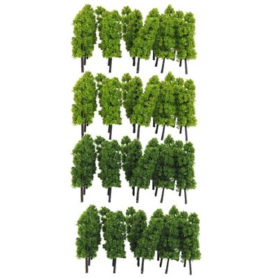 Jili Online Pack of 40 Model Trees N Scale DIY Layout Train Landcape Scenery Accessories 7.7cm/3'' 1/150 N Scale