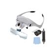 LED Lighted Head Magnifying Glass, Hands-Free Headband Magnifier Visor with 5 Detachable Lenses (1.0X-3.5X), Headset Loupe Glasses for Close Work, Jewelry, Crafts, Repair, Reading view 1