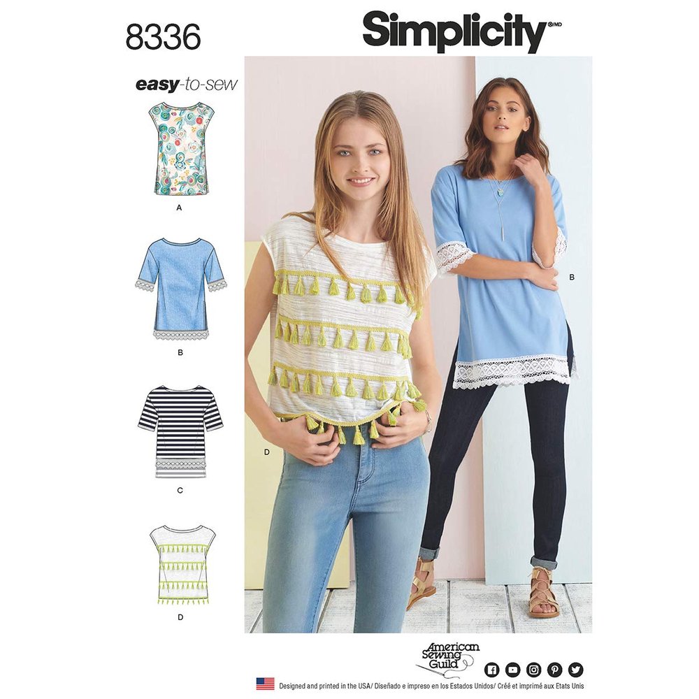 Simplicity US8336A Tops, Vest, Jkts, Coats, XXS-XS-S-M-L-XL-XXL