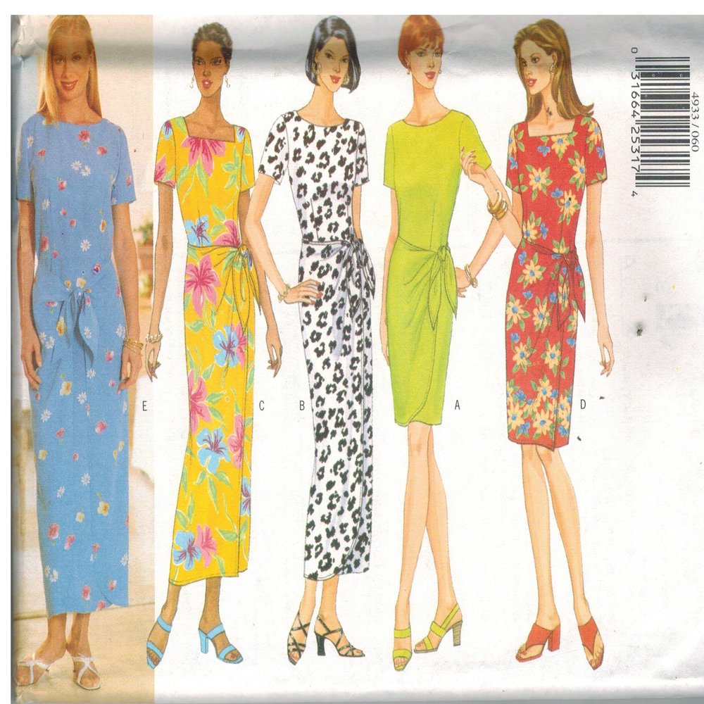 4933 Uncut Butterick Misses Sewing Pattern Semi Fitted Dress Size 6 8 10