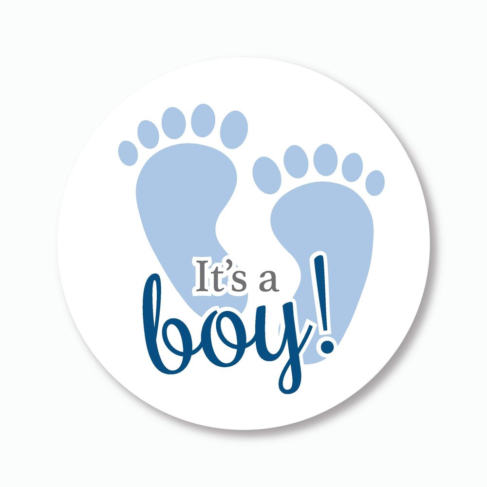 60-1.5" Feet It's a Boy, Baby Shower Favor or Envelope Stickers (#140-F)