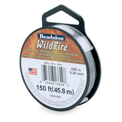 Beadalon Wildfire, .008 in, 0.20 mm, Break Strength 12 lb / 5.5 kg, Grey, 50 yd / 45 m