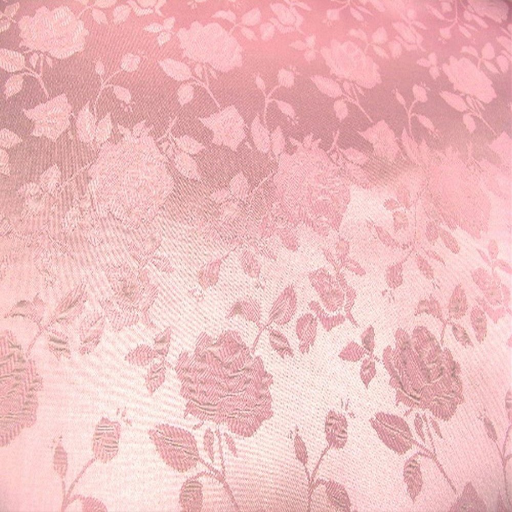Floral Jacquard Brocade Satin Fabric by The Yard (Pink)