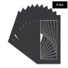 5x7 Mat for 8.5x11 Frame - Precut Mat Board Acid-Free Show Kit with Backing Board, and Clear Bags Black 5x7 Photo Matte Made to Fit a 8.5x11 Picture Frame Matboard for Framing, Pack of 10 Mats view 4